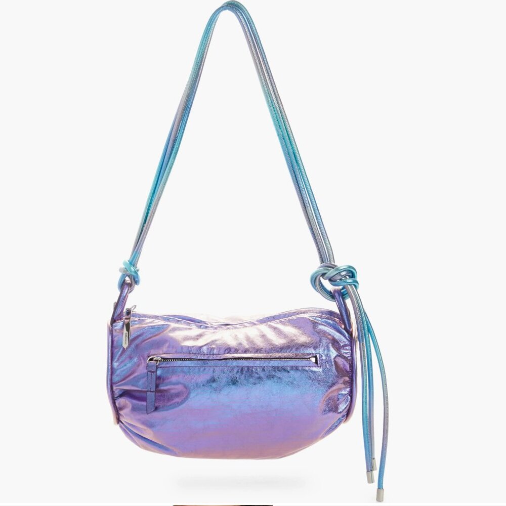 Isabel Marant Shelby Metallic Leather Shoulder Strap Purple Metallic